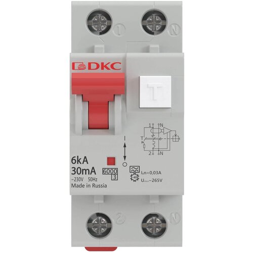Дифференциальный автомат DKC MDR63 2П 30 мА C 6 кА A электромеханический 6 А 30 мА