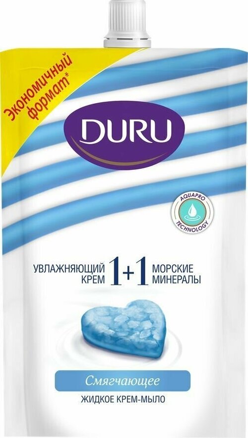 DURU Крем-мыло жидкое 1+1 Морские минералы, 450 мл, 470 г