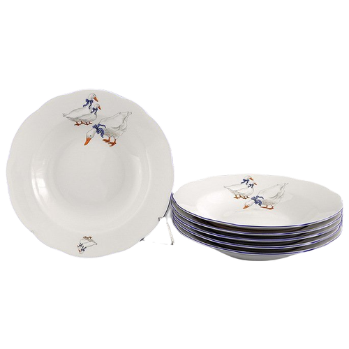 фото Набор тарелок глубоких мэри-энн гуси, 23 см, 6 шт., leander