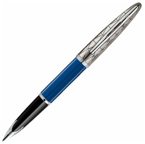 Перьевая ручка Waterman Blue Obsession 1904558 (серебристо-синяя)