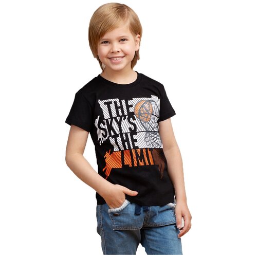 Футболка для мальчика MOR, MOR-116110/черный, размер 116 - 122