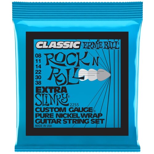 фото Ernie ball 2255 classic rock n roll pure nickel slinky extra 8-38 струны для электрогитары