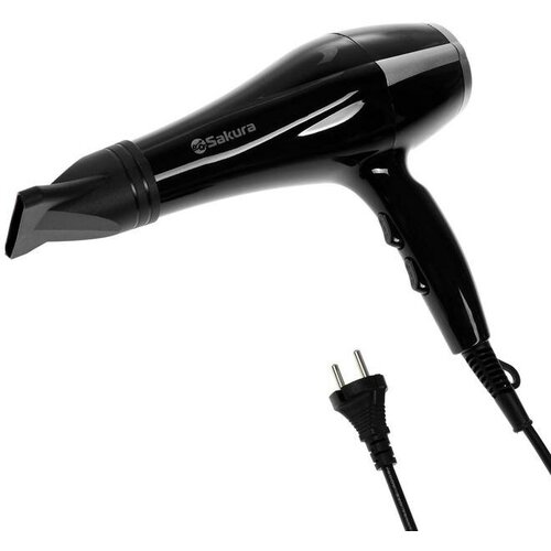 SAKURA Фен Sakura SA-4046BK 1600 Вт 2 скорости 3 температурных режима серебристо-чёрный 290400₽
