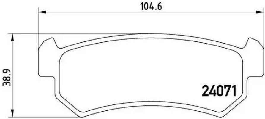 BREMBO P10001 Колодки тормозные дисковые задн. CHEVROLET LACETTI (J200) 03/03-> / CHEVROLET LACETTI Estate (J200)