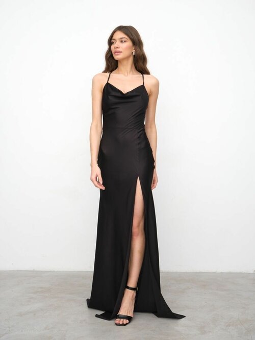 Платье LASTRID, вечернее, прилегающее, макси, размер S, черный