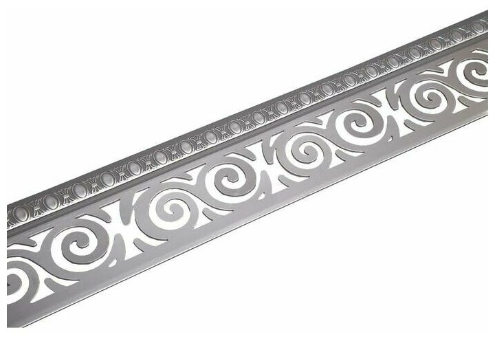 Декоративная планка Завиток, длина 300 см, ширина 7 см, цвет серебро Магеллан 7377130 . - фотография № 1