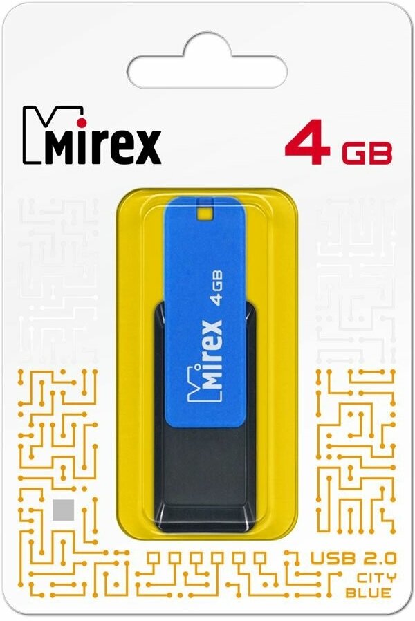 Флешка USB Flash Drive MIREX CITY BLUE 4GB