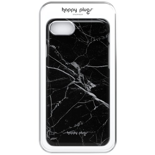 фото Чехол-накладка happy plugs 9142 + защитная пленка для apple iphone 7/iphone 8 black marble