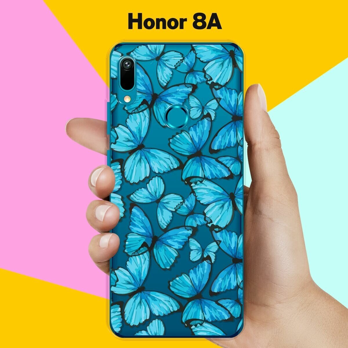 Силиконовый чехол на Honor 8A Узор из бабочек / для Хонор 8А