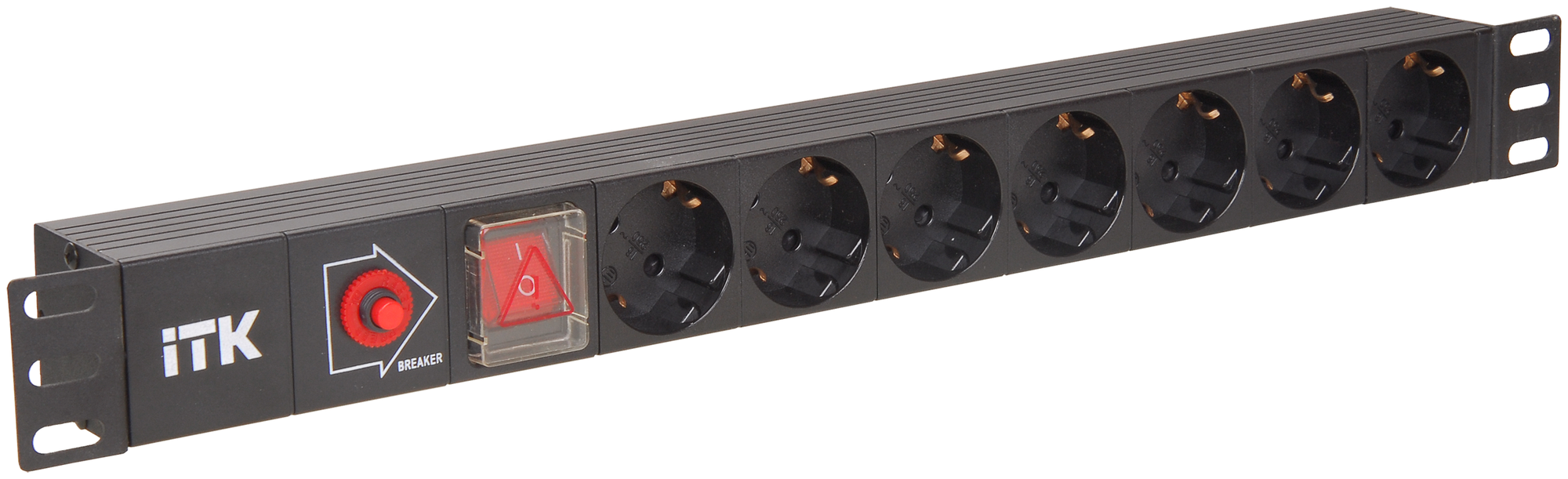 Блок розеток (PDU) ITK, 1U, черный (PH13-7D3) - фото №1