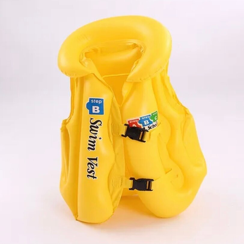 Плавательный жилет детский для плавания надувной. Swim Vest Размер В (4-6 лет) жёлтый
