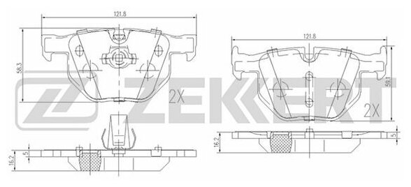 Колодки тормозные BMW 5 (E60) 03-, 6 (E63, E64) 04- задние Zekkert