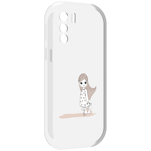 Чехол MyPads Девочка с сумкой для UleFone Note 13P задняя-панель-накладка-бампер