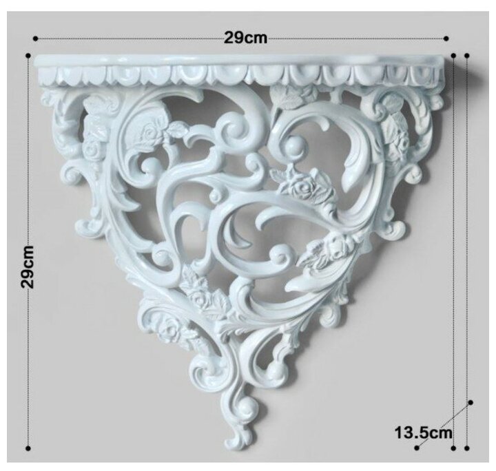 Декор настенный-полка, 20.5 x 19 см, белая - фотография № 4