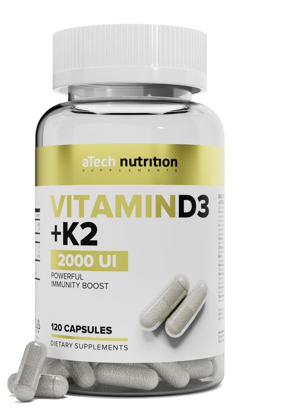 Витамин Д3 К2 в таблетках aTech nutrition