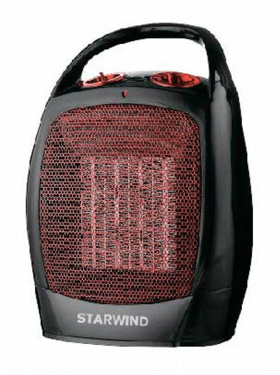 Тепловентилятор STARWIND , 1600Вт, черный, красный - фото №13
