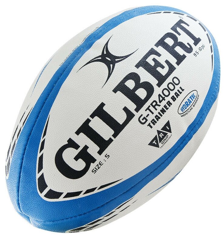 Мяч для регби трен. "GILBERT G-TR4000", размер 5, бело-черно-голубой