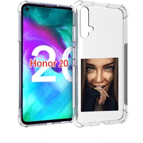 Чехол задняя-панель-накладка-бампер MyPads девушка улыбается женский для Huawei Honor 20/Honor 20S(Китайская версия YAL-AL50) противоударный