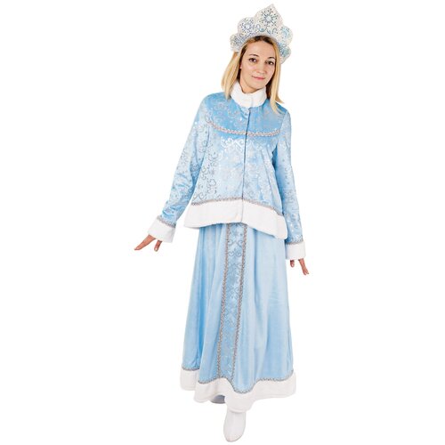 фото Карнавальный костюм для взрослых "снегурочка настенька", размер 164-48 батик