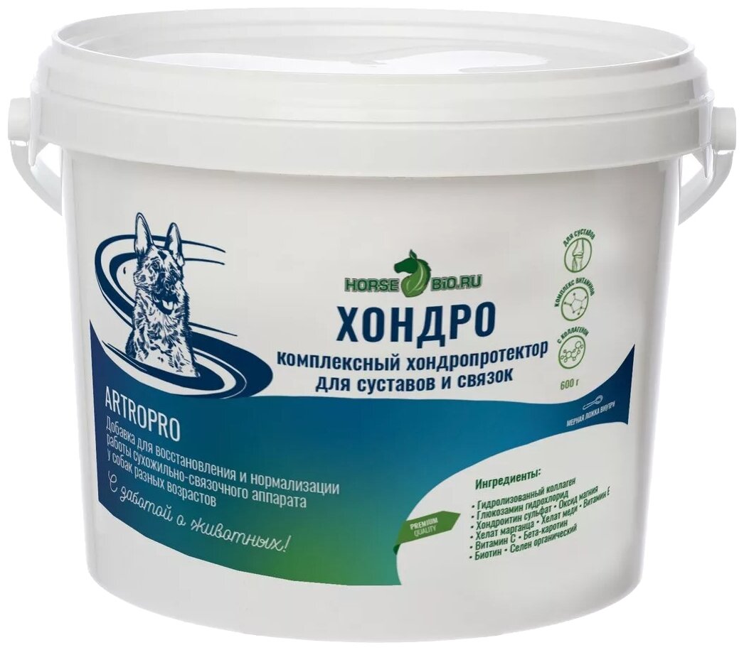 Кормовая добавка HORSE-BIO Хондро ArtroPro для собак крупных пород  600 г