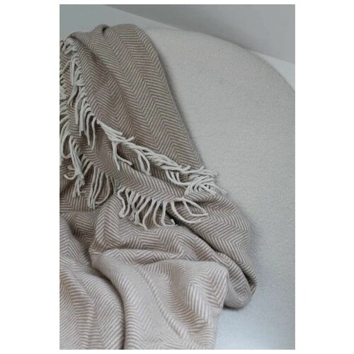 Плед мягкий, хлопковый, Pavia home Nevada, 150х200 см, бежевый, однотонный