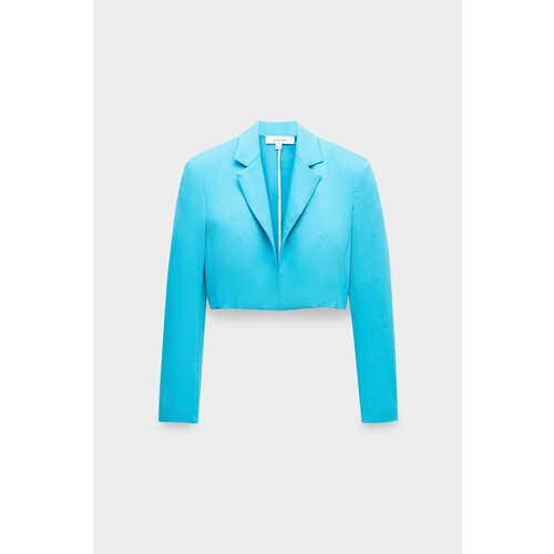 Пиджак TATMU, укороченный, силуэт свободный, размер XS, голубой