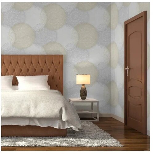 Обои метровые, виниловые на флизелиновой основе (горячее тиснение, моющиеся) 1.06м × 10.05м MONTE SOLARO 9067-11 шары серо-золотые декор