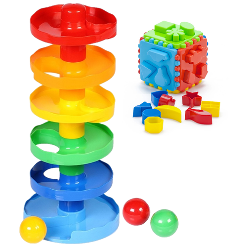 развивающие игрушки биплант пирамидка зайкина горка 2 Развивающие игрушки для малышей: Игра Зайкина горка №1 15001 + Игрушка Кубик логический большой, биплант