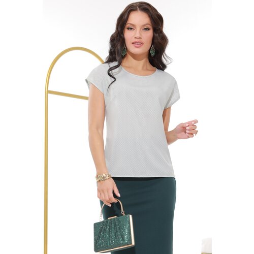 Блуза DStrend, размер 56, серо-зеленый юбка dstrend размер 56 серо зеленый