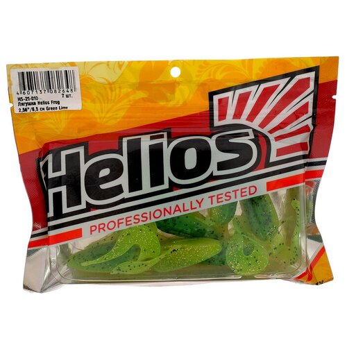 виброхвост helios minoga green lime 9 5 см 5 шт hs 17 010 комплект из 8 шт Лягушка Helios Frog 6,5 см Green Lime HS-21-010, набор 7 шт.