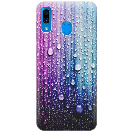 фото Силиконовый чехол на samsung galaxy a20 / a30 / самсунг а20 / а30 с принтом "капли на голубом" gosso