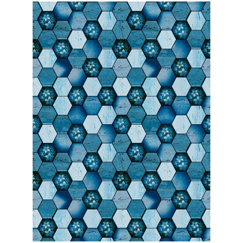 Фотообои URBAN Design 3Д Синяя плитка, 200 x 270 см