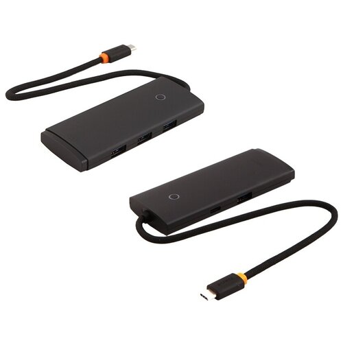 USB HUB разветвитель BASEUS Lite Series 4 в 1 Type-C (m) - 4xUSB3.0 (f), 25 см, черный