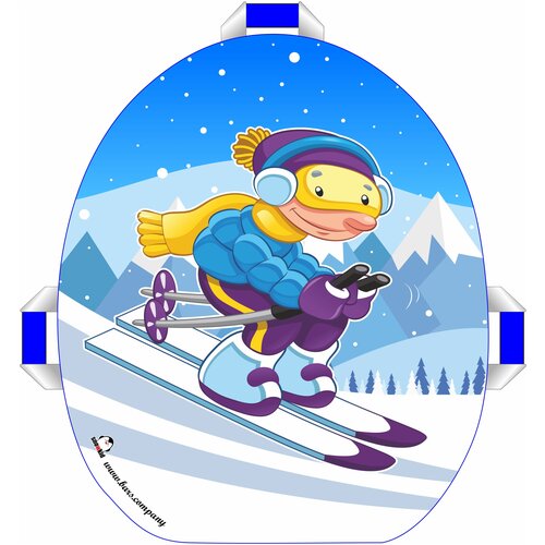 фото Ледянка snowkid лыжник серый/голубой
