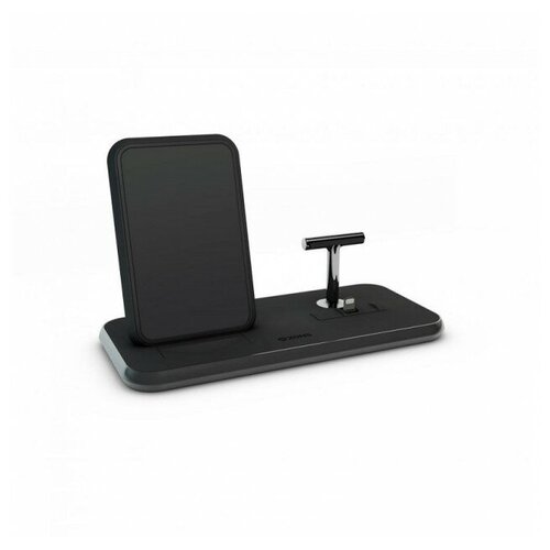 Беспроводное зарядное устройство ZENS Stand+Dock Aluminium Wireless Charge. Цвет черный.