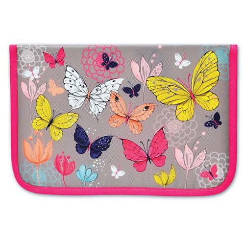 Феникс+ Пенал Бабочки (46283), серый/розовый феникс пенал модные бабочки 39380 розовый