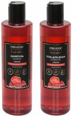 ORGANIC GURU Шампунь для волос "Гранат и Мята" 250 ml. + Гель для душа 250 ml. Органик Гуру Без SLS и парабенов, бессульфатный, органический.