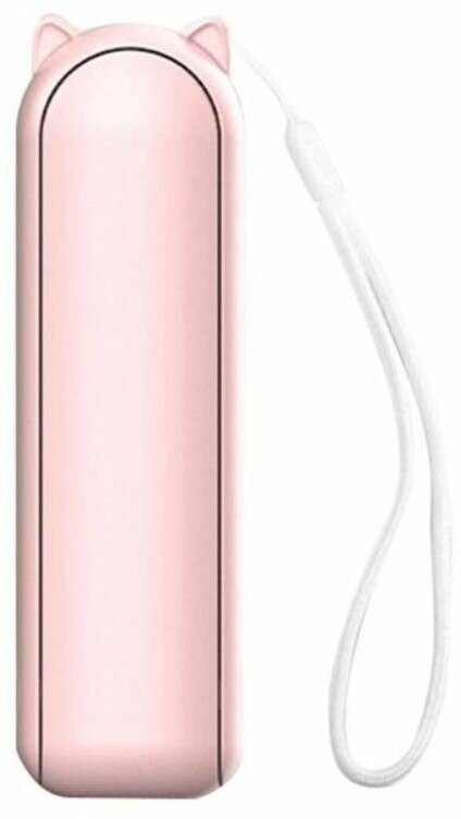 Портативный ручной вентилятор складной мини-USB 2000 мАч цвет розовый - фотография № 2