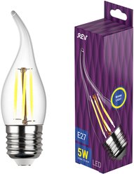 Лампа светодиодная REV filament свеча на ветру FC37 5Вт E27 2700K 515Лм 32428 7