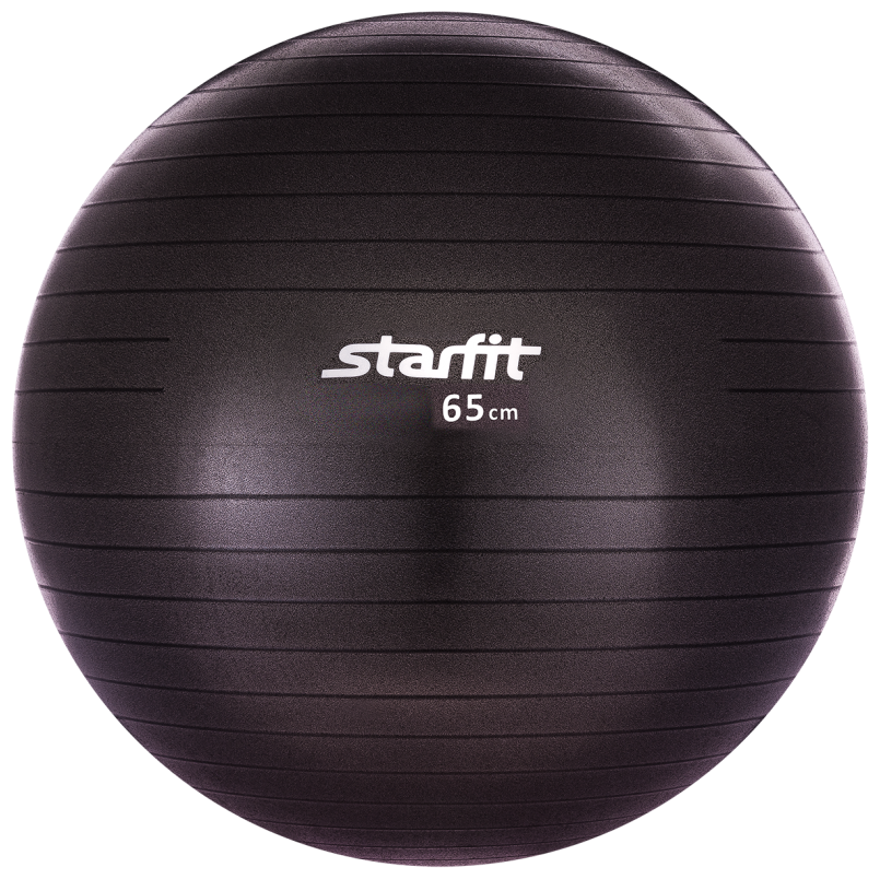 Мяч гимнастический 65 см, антивзрыв, черный STARFIT GB-101