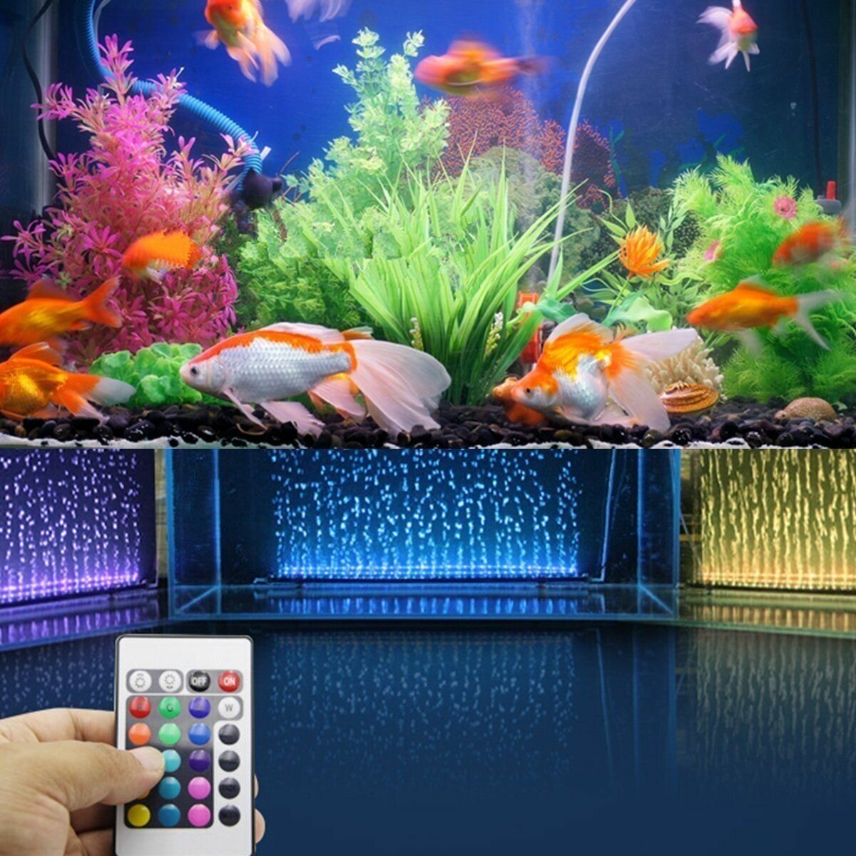 Лампа для аквариума с насосом (RGB, 220В, пузырьки) OG-LDP27 Огонек - фотография № 13