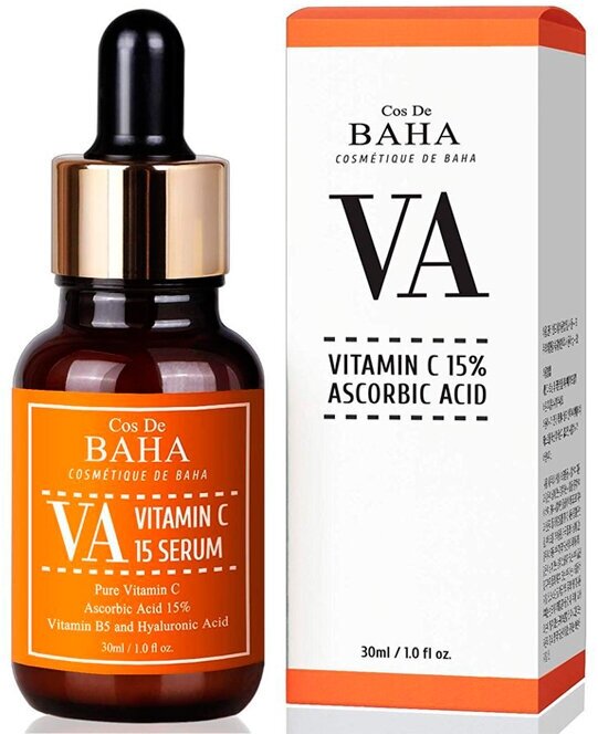 COS DE BAHA Сыворотка осветляющая с витамином С. Vitamin C 15% ascorbic acid (VA), 30 мл.
