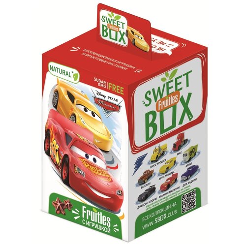 SWEET BOX DISNEY тачки 2 FRUITLES Фруктовые пастилки с игрушкой в коробочке , 5г.