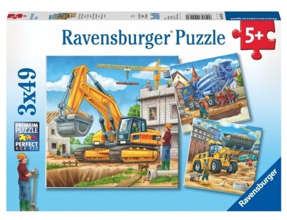 Пазл Ravensburger Большие строительные машины, 3х49 эл.