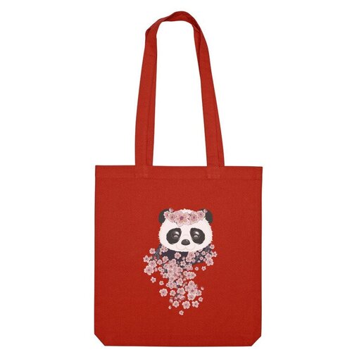 Сумка шоппер Us Basic, красный сумка панда с цветущей сакурой красный