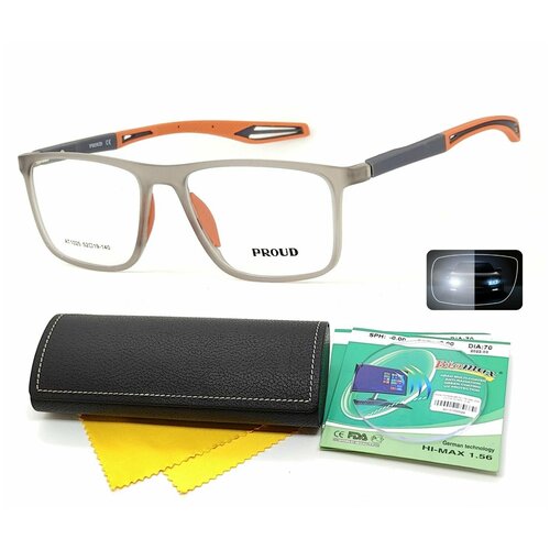 Спортивные очки с футляром на магните PROUD мод. 1025 Цвет 6 с линзами BIOMAX 1.56 HI-MAX -5.50 РЦ 64-66