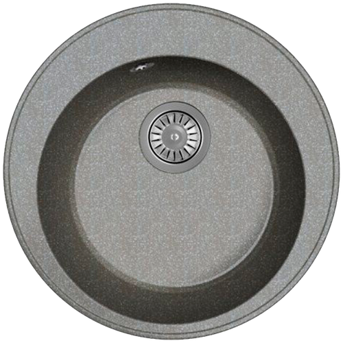 Мойка для кухни врезная каменная Dr. Gans Smart ПИОН-480, цвет черный, круглая, 480х480х197 мм