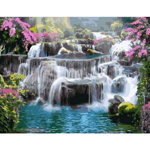 Картина по номерам Каскад водопадов 40х50 см