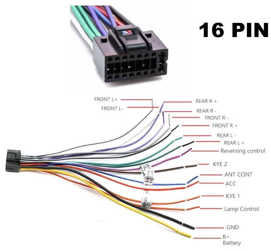 Кабель - Разъем для подключения магнитолы 16 PIN