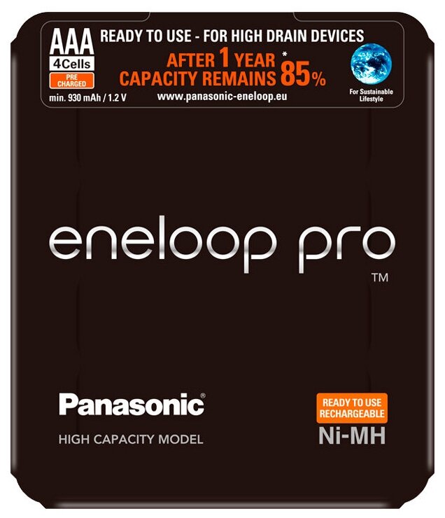 Аккумулятор Ni-Mh 930 мА·ч 12 В Panasonic eneloop pro AAA